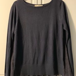 Loft Navy Blue and Dot Sweater